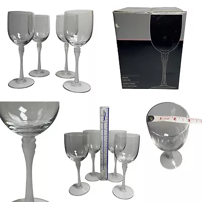 Lot Of 4 MIKASA CRYSTAL FIRENZE Frosted Stem Water Goblets (Wine Glass) 1987 NIB • $39.95