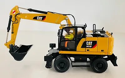 CAT M318F Wheeled Excavator W/ Operator 1:50 Model - Diecast Masters 85508 • $49.99
