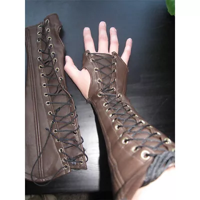 Medieval Armor Gloves Wide Cuffs Bracers Steampunk Warrior Gauntlet Renaissance • $25.99