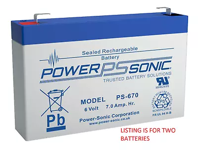 NEW 2 X 6V 7Ah{8AH} 3-FM-7 RECHARGEABLE BATTERIES For 12V Kids Electric Toy Car • £25.95