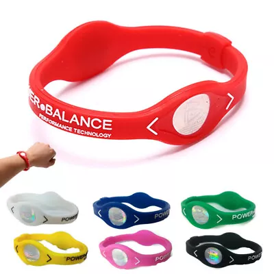 Power Energy Health Bracelet Sport Wristbands Ion Magnetic Therapy Silicone Band • $1.26