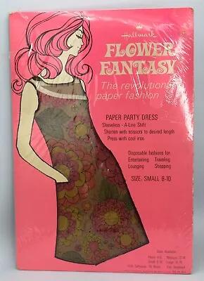 Vintage Hallmark Flower Fantasy A-Line Paper Party Dress SMALL 8-10 Floral Print • $45