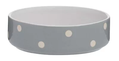 Mason Cash Polka Dot Pet Bowl - 13cm Cat - Grey • £9.67