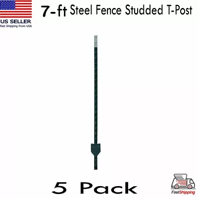 7-ft Heavy Duty Metal Fence T-Post Garden Yard Fencing Pack Of 5 • $102.98