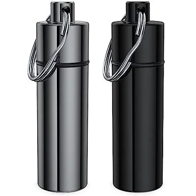 2 Packs Waterproof Metal Pill Fob Container Nitro Bottle Holder Keychain • $9.55