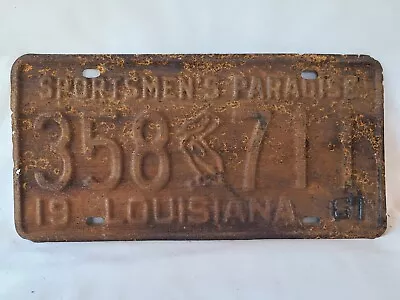 Vintage 1961 Louisiana Sportsman's Paradise License Plate 01233 • $49.99