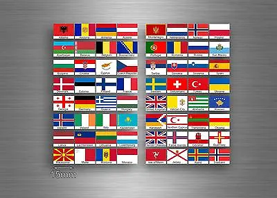 Set 64x Sticker European Europe Flag Scrapbooking Country Collection 15cm Stamp • £4.98