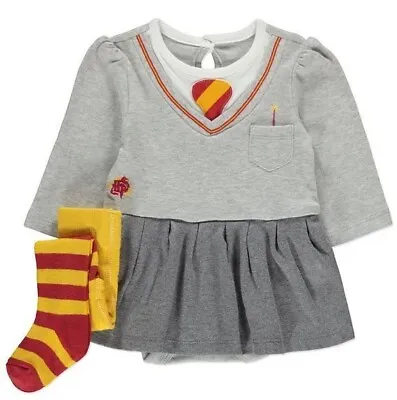 £6.75 • Buy Baby Harry Potter Outfit Dress Tights Set GEORGE Cotton Fancy Dress Halloween 