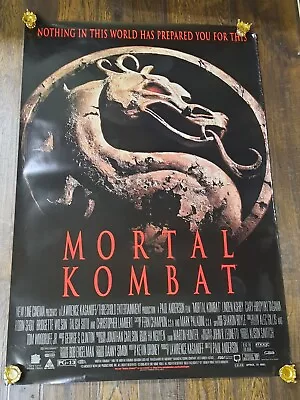 VINTAGE Movie Poster  Mortal Kombat  1995 New Line Home Video Promo Rolled • $29.73