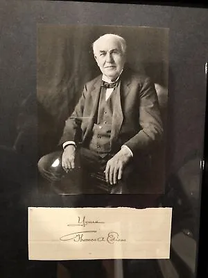 Thomas Edison ~Early Signed Autographed Page Segment - JSA Authenticated • $3879