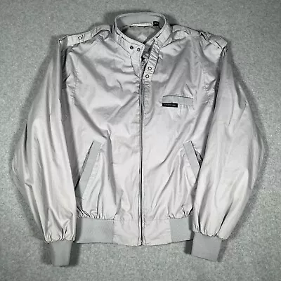 Vintage Members Only Bomber Jacket Mens 42 Light Gray 90s • $19.99