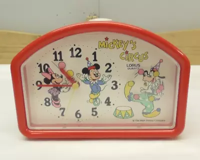 Vintage Disney Rare Mickey Mouse Circus Alarm Clock Lorus Quartz  Working  • £36.50