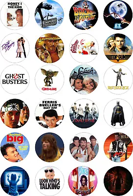 24 Edible 1980's 80's Movies Style Iced Icing Fondant 4cm Cupcake Toppers Cake • £4.25