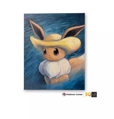 Pokémon Center X Van Gogh Eevee Inspired Portrait With Straw Hat Canvas Wall Art • $149.99