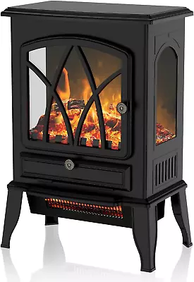 Electric Fireplace Stove With Realistic Flame Effects 16  Infrared Fireplace He • $130.99