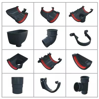Anthracite Grey Round 112mm Guttering & Downpipe Fittings Freeflow Rain Systems • £17.99