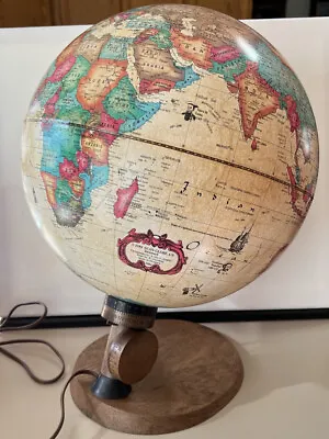 Vtg 1980 Readers Digest 12  Lighted World Antique Spot Globe Denmark. Preowned. • $42