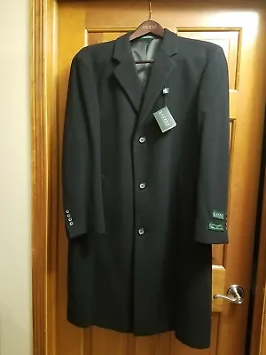 Ralph Lauren 44R Men's Cashmere Blend Lined Coat With Button Front.  Black. NEW • $199