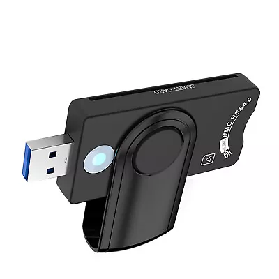 USB 3.0 Memory Smart Card Reader For DOD Military CAC Common ID Bank TF SD SIM • $10.61