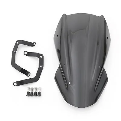 ABS Windshield Screen Windscreen With Bracket For Kawasaki Z650 17-2019 Black U • £42.76