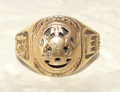 10k Yellow Gold Vintage Avalon High School 1948 High School Class Ring Size 10 • $285