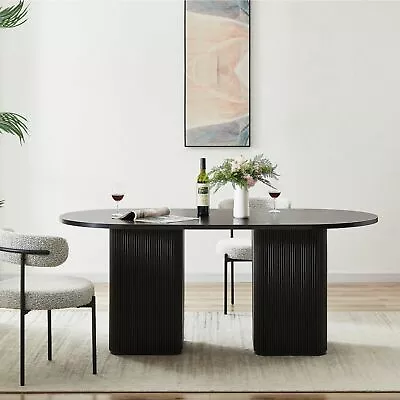 Kate 6 Seater Black Column Dining Table • $795