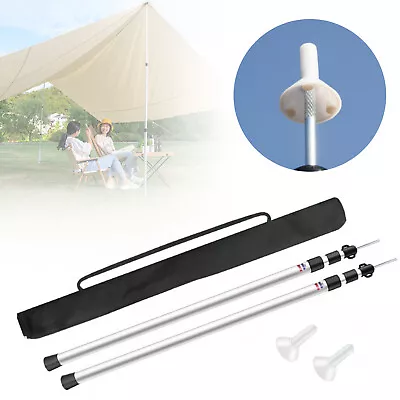 Camping Tarp Outdoor Rods Set Adjustable Telescoping Awnings Tent Support Poles • $25.65