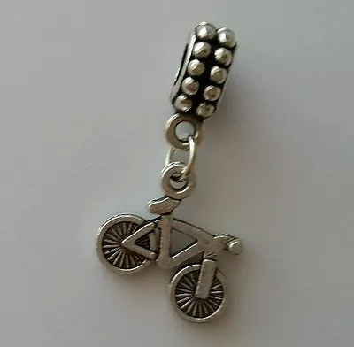 Bicycle Bike Sport Silver Plated Dangle Charm Bead For European Style Bracelets • $10.95