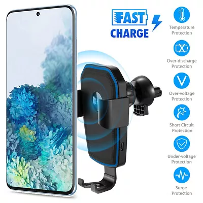 Auto-Clamping Qi 15W Fast Charging Car Charger Mount For Galaxy S20 S20+ S20U • $43.69