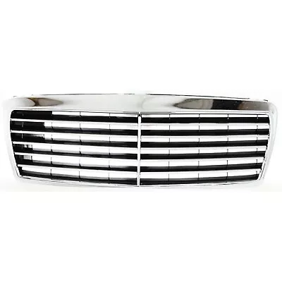 Grille For 96-99 Mercedes Benz E320 97 E420 Chrome Shell W/ Black Insert Plastic • $71.63