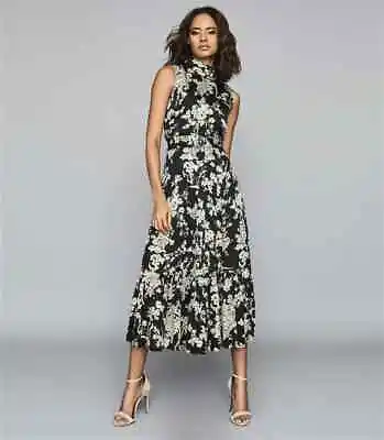 Reiss Black&white Floral Maxi Dress • $85.58