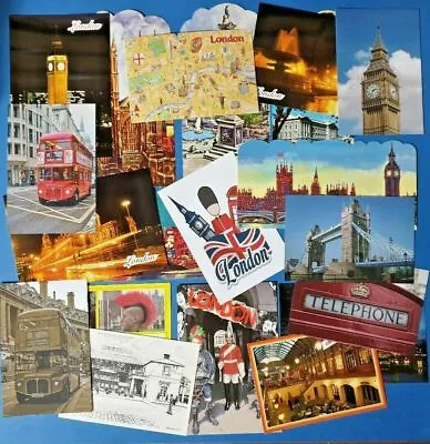 London Postcards Lot Of 20 Landmarks City Views Big Ben Tower Bridge Map NEW • £6.26