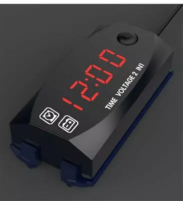 Universal Digital Car Boat LED Voltmeter Voltage Gauge Time Clock Meter Switch • $12.21