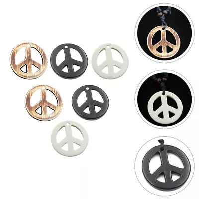  6 Pcs Anti-war Peace Sign Necklace Resin Jewelry Emblems Vintage • $8.75