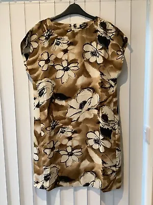 Ladies M Miss Sixty Brown Cream Mix Floral Pattern Pocket Dress • £7.50