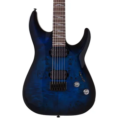 $499 • Buy Schecter Omen Elite-6 Solid Body Electric Guitar, See-Thru Blue Burst