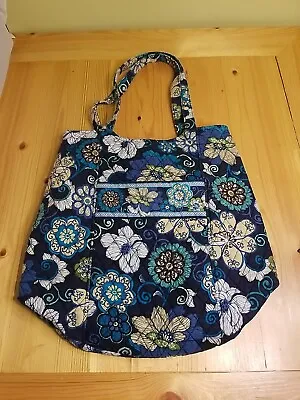 Vera Bradley Mod Floral Blue Quilted Shoulder Bag Purse Flowers  • $9.60