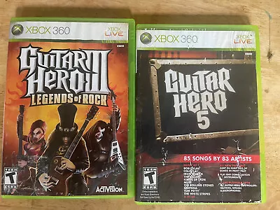 $36 • Buy Lot Of 2 Xbox 360 Games, Guitar Hero III Legends Of Rock And Guitar Hero 5