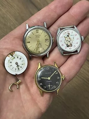 Lot Of 4 Vintage Mechanical  Watches Venus  Kienzle  Sonico For Parts • $1