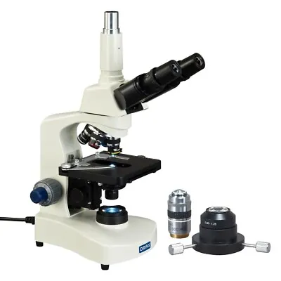 OMAX 40X-2500X Trinocular Siedentopf Microscope+Advanced Oil Darkfield Condenser • $733.99