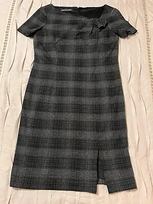 Jones Wear Dress Women’s Size 12 Black Gray Short Sleeve Geometric Design • $16.99