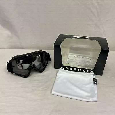 Oakley XS O Frame MX Goggles Gloss Jett Black Frame W/ Clear Lens *NEW READ* • $45