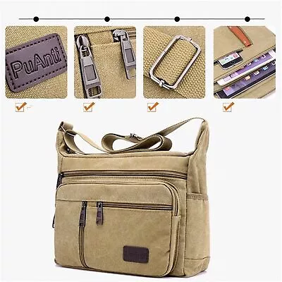 £11.96 • Buy Retro Canvas Shoulder Messenger Bag Crossbody Handbag Satchel Travel Man Bags UK