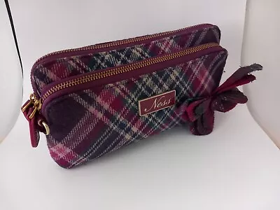 Ness Doe Classic Zip Purse Purple Check Plaid Butterfly Brooch • £15