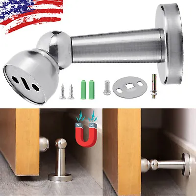Magnetic Door Stop Holder Stay Home Safety Stopper Guard Office Fitting Screws   • $6.25