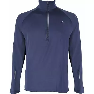 £16.95 • Buy More Mile Mens Alaska Half Zip Long Sleeve Running Top - Navy
