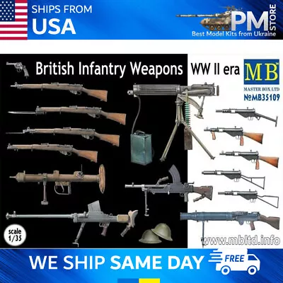 Master Box 35109 British Infantry Weapons WW II Scale 1/35 • $23.95