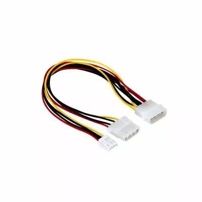 KNTK 8  DC Power Cord Molex 4 Pin LP4 5.25 To Floppy 3.5 & 5.25 18 AWG PC Cable • $8.40