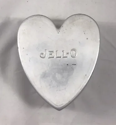 Vintage 50s Aluminum Jell-O Brand Heart Shaped Mold  5 1/2” X 5” X  2” Jello • $15.79