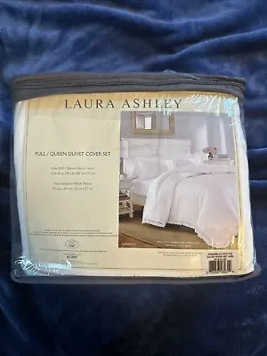 Laura Ashly Full/Queen Duvet Cover Set Annabella White • $35